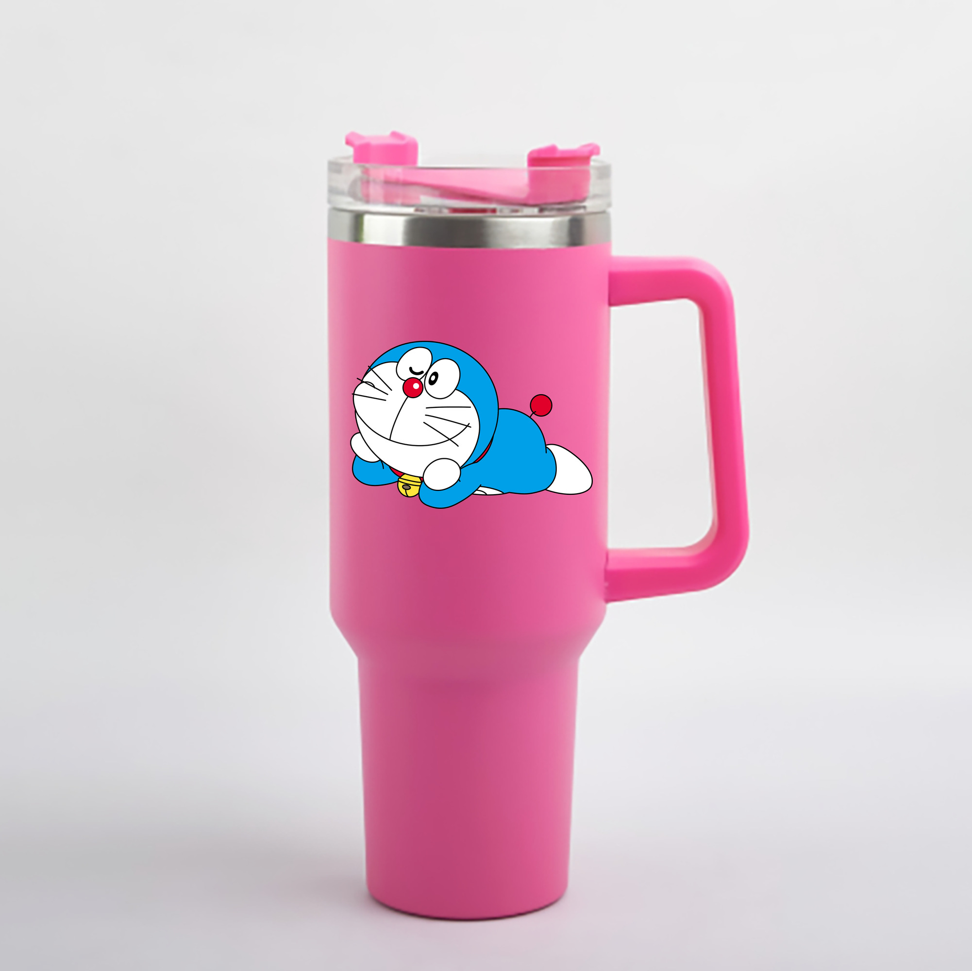 （画像用） ドラえもん Doraemon 1200mL車用タンブラー - クリスタルステッカー（プラスチックストロー付き）